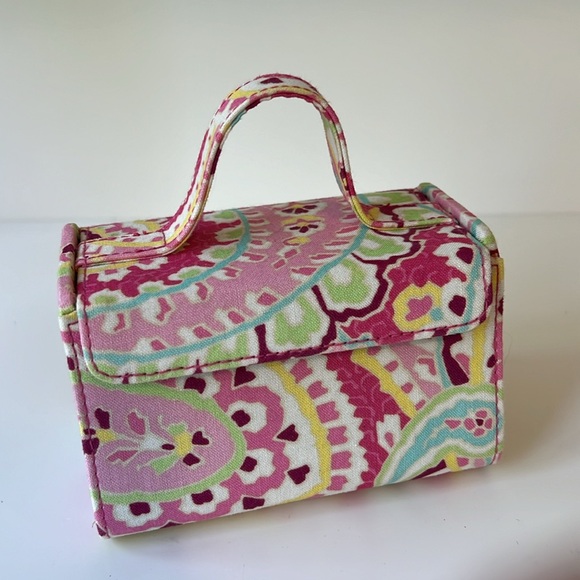 Vintage Vera Bradley Capris Melon 2007 Trinket Jewelry Handled Organizer Box Bag - Picture 2 of 9